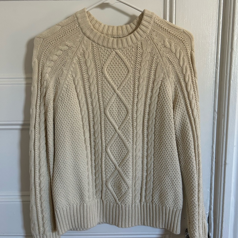 Cream Gap Cable Knit Sweater